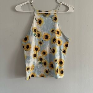 ❣️5 FOR $15!❣️ Gaze | Womens Sunflower Spaghetti strap tank top